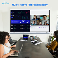 Tableau interactif intelligent 4K de 65 à 86 pouces, directement de l'usine, avec Android 15 et caméra 48MP pour réunions d'affaires et écoles