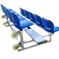 Gradas de Aluminio de 2 Filas con Asientos de HDPE de Respaldo Medio, Capacidad de Carga de 330 Libras, Instalación Modular, Portátiles para Estadios