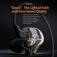 Auriculares Intrauditivos con Cable KZ Dawn HiFi Bass, Cable OFC y Plateado Opcional, Carcasa Transparente, Controlador Dinámico