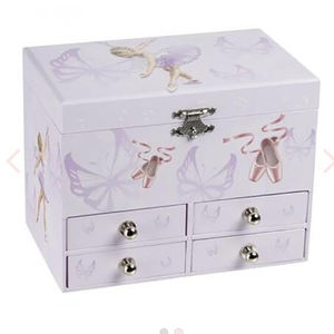 Caja Musical de Madera Rosa de Lujo con Diseño de Bailarina, Organizador de Joyas de Lujo para Niñas - Product Image 5