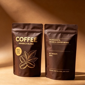 ถุงกาแฟกระดาษคราฟท์ย่อยสลายได้พร้อมวาล์วไล่อากาศ ถุงซิปล็อค PLA ป้องกันการรั่วซึมสูง พิมพ์ลายตามสั่ง ขายส่ง วัสดุบรรจุภัณฑ์อาหาร - Product Image 4