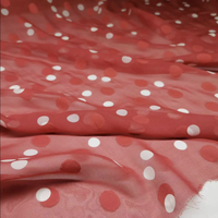 Tissu jacquard à pois en soie pure 8mm, Georgette de soie pure, Tissu de soie de mûrier de qualité 6A