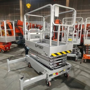 Plateforme élévatrice à ciseaux manuelle SJPT0407, hauteur de levage 7,6 m, travail aérien mobile, système entièrement hydraulique, capacité de charge 200 kg, poids total 630 kg - Product Image 6