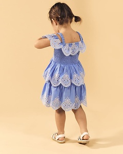 <span class=keywords><strong>Elegante</strong></span> Abito Estivo <span class=keywords><strong>Bianco</strong></span> con Applicazioni in Pizzo, Traspirante, Lungo fino al Pavimento, con Tasche per Bambine - Product Image 3