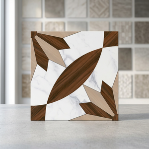 Carreaux de sol en céramique effet marbre de luxe 16x16 pouces, en porcelaine émaillée pour la décoration intérieure - Product Image 6