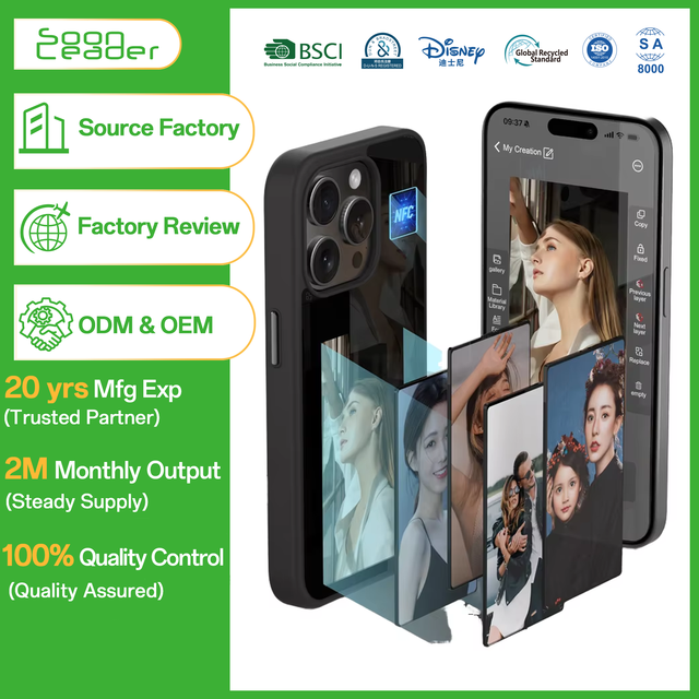 Soonleader High Quality Smart DIY E-ink Smart Display Phone Covers NFC Customize Pictures for iPhone 15 Pro Max