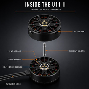 Moteur brushless U11 II KV120, poussée de 14,16 kg avec axe de 15 mm, moteur de drone 612 W pour UAV multirotor à charge lourde 12S - Product Image 3
