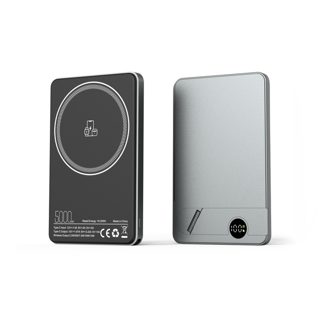 2025 New Tech Magnetic Wireless Charger with Digital Display Built-in Phone Stand and 3-in-1 Charging Dock 20W Quick Charge