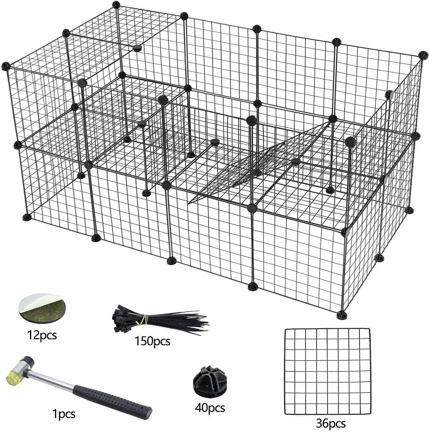 DIY pet playpen dog cat small animal portable metal wire fence