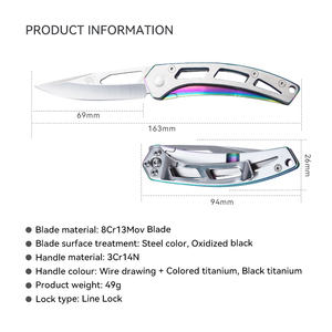 En iyi kalite 7021LUC-SCX katlanır bıçak CNC açık kamp yüksek sertlik paslanmaz çelik saplar çift eylem EDC pocket knife - Product Image 6