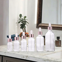 Fuyun Rose Gold 50ml 5ml Sizes Travel Cosmetic Mini Bottles Transparent Glass Essential Oil Diffuser Boxed for Skin Care Serum