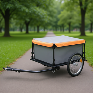 Remorque de vélo orange et grise, utilitaire, capacité maximale de charge de 143,3 lb, D0100HHE57X - Product Image 3