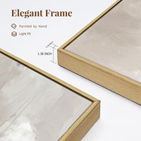 Grand ensemble d'art mural sur toile texturée abstraite neutre encadrée, style minimaliste moderne gris beige 24x36x3 Chine pour salon et chambre