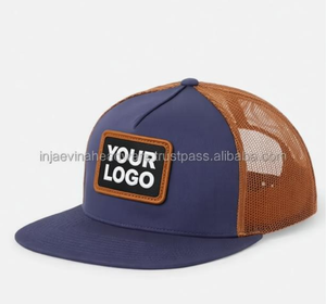 Casquette Trucker Personnalisée 6 Panneaux avec Logo en Cuir, Dos en Maille, Multicolore, Respirante, Unisexe, Performance, Sports de Plein Air, Pêche, ODM - Product Image 1