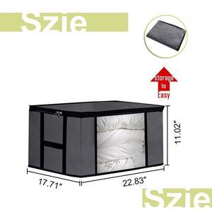 Bolsa de Almacenamiento de Edredones de Gran Capacidad, Bolsa Plegable con Ventana Transparente, Organizador de Almacenamiento de Ropa, Mantas y Ropa de Cama - Product Image 2