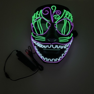 Máscara <span class=keywords><strong>de</strong></span> PVC con Luces LED <span class=keywords><strong>de</strong></span> Neón para Halloween, Terrorífica, para Fiestas <span class=keywords><strong>de</strong></span> <span class=keywords><strong>la</strong></span> <span class=keywords><strong>Purga</strong></span>, Disfraces <span class=keywords><strong>de</strong></span> Cosplay - Product Image 1
