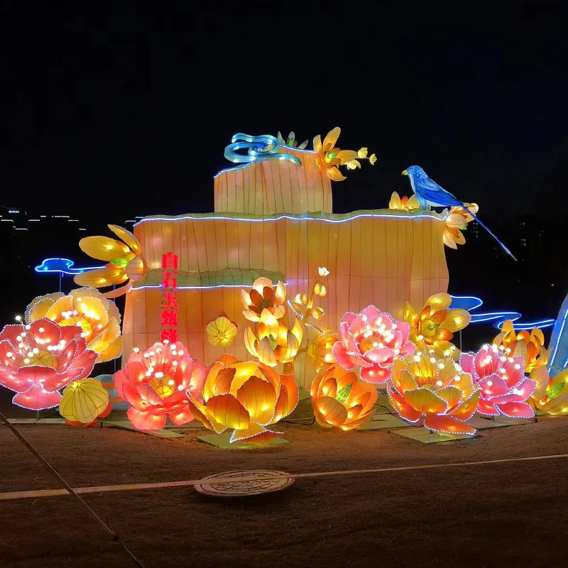 Chinese Outdoor Festival LED Flower Lanterns for Christmas Ramadan New Year Chinese New Year Diwali-Artful Display