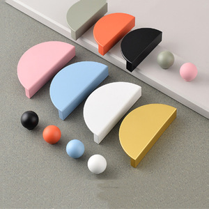 Furniture Handle And <b>Knob</b> Semi Circular Aluminum Alloy Scandinavian Style Cabinet Drawer Handles Easy Installation - Product Image 1