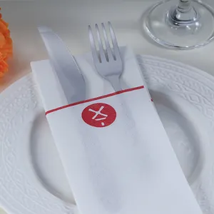 Cutlery White Paper Napkin Halloween Napkins Airlaid Paper Napkin With Pocket For Cutlery