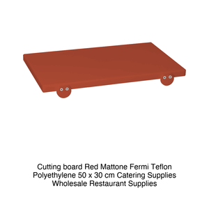 Planche à découper en polyéthylène rouge brique 50 × 30 × 2 h cm, avec supports antidérapants - Product Image 2