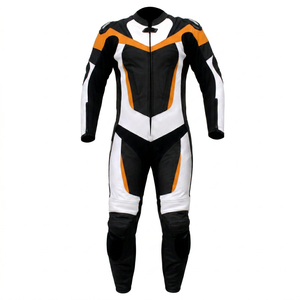 Traje de Motociclismo de Cuero Personalizado Unisex, Protección de Nivel 2 CE, Resistente al Viento, de una Pieza, para Pista, para Todas las Estaciones - Product Image 1