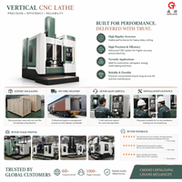 Torno CNC de Alta Precisión para Torneado de Metal, Controlado por CNC, con Transportador de Virutas y Sistema de Refrigeración, Torno CNC Vertical