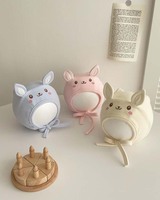 Gorro de Bebé Recién Nacido con Lindas Orejas de Conejo, Protección para las Orejas, Gorro de Algodón Suave Clase A, Gorro para Bebé Amigable con la Piel, Primavera y Otoño