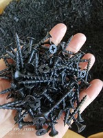 Vis à cloison sèche en phosphate noir à prix compétitif de notre usine chinoise, vis autotaraudeuses noires pour bois, vis à cloison sèche à filetage grossier et fin