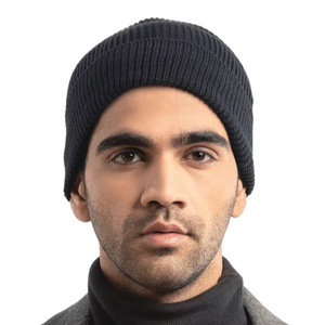 Nouveau bonnet 100 % acrylique personnalisé avec logo, bonnets d'hiver tricotés à revers court, chauds, en coton, avec impression unie style Swag - Product Image 1