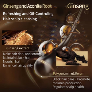 Suero de Tratamiento Capilar con Ginseng y Raíz de Aconita, Limpieza del Cuero Cabelludo, Nutrición, Control de Grasa, Esencia para el Cuidado del Cabello Negro - Product Image 1