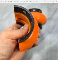 Accouplement avec accouplement en caoutchouc élastique de type divisé, type E3, corps élastique en polyuréthane orange