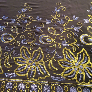 Tela de Georgette Premium con Bordado de Zorros, Diseño Exclusivo, Material para Vestidos con Bordado Intenso para Mujer, Proveedor Mayorista de Telas - Product Image 1