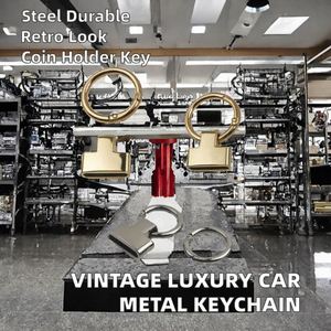 Porte-monnaie porte-clés de luxe tendance, style dessin animé vintage, avec boucle de voiture, accessoires en acier inoxydable, pendentif anneau à ressort, horloge DIY faite à la main - Product Image 2