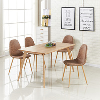 Ensemble de table à manger moderne 4 places avec plateau en bois, meubles de salle à manger écologiques et durables