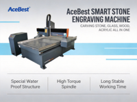 Machine de gravure CNC compacte AceBest 1224 1212 pour publicité, broche de refroidissement par eau 3,2 kW, moteur à engrenages NC Studio 3 axes
