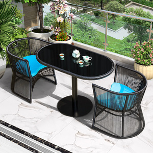 Piccolo ingombro <span class=keywords><strong>tavolino</strong></span> da caffè all'aperto Patio per il tempo libero balcone tavolo da pranzo <span class=keywords><strong>e</strong></span> sedie <span class=keywords><strong>Set</strong></span> mobili da giardino - Product Image 6