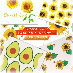 Spifit sweddish avocado compressed sponge eco friendly kitchen sewdish dish cloths custom swedish sunflower dish cloth