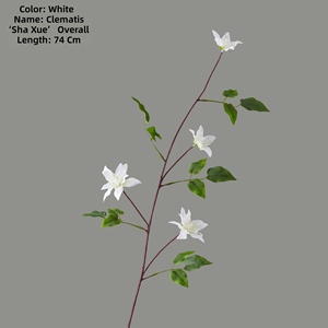 Fleurs artificielles Saxe Clematis du fabricant, style réaliste et naturel, décorations de mariage, vente en gros transfrontalière, plantes vertes - Product Image 6