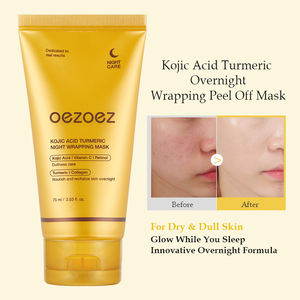 Mascarilla Facial de Cúrcuma Exfoliante al por Mayor para una Limpieza Profunda de la Piel, Cuidado Hidratante, Mascarilla con Banda para Dormir y Cepillo - Product Image 3