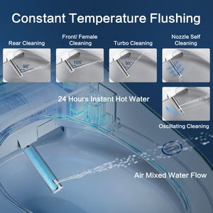 Siège de bidet intelligent avancé avec télécommande, siège chauffant, sécheur d'air, eau chaude instantanée, modes de pulvérisation multiples - Product Image 6