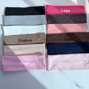 Banda para el Cabello Elástica de Doble Cara de Algodón con Logotipo Personalizado, Absorbente de Sudor, Ancha, de Color Sólido, Accesorio para el Cabello de Yoga para Mujer - Product Image 2
