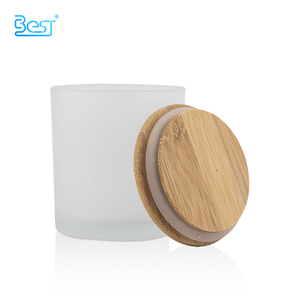 Frasco de Vidrio Esmerilado de 200ml 300ml 400ml con Tapa de Bambú de Fácil Apertura, Frasco Cosmético de Lujo para Mascarilla Facial, Vela de Aromaterapia, Crema Corporal - Product Image 3