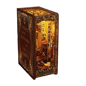 Fai da te Book Nook Kit <span class=keywords><strong>casa</strong></span> delle bambole in miniatura con luce a LED 3D Puzzle modello di costruzione in legno Bookend giocattolo regalo di compleanno per adulti - Product Image 4