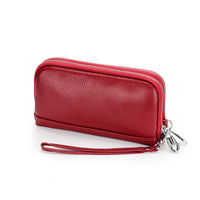 Sacs à main de luxe en cuir de vachette véritable avec fermeture éclair, étuis pour téléphone portable, portefeuilles longs, pochettes de poignet, mini sacs à main pour femmes