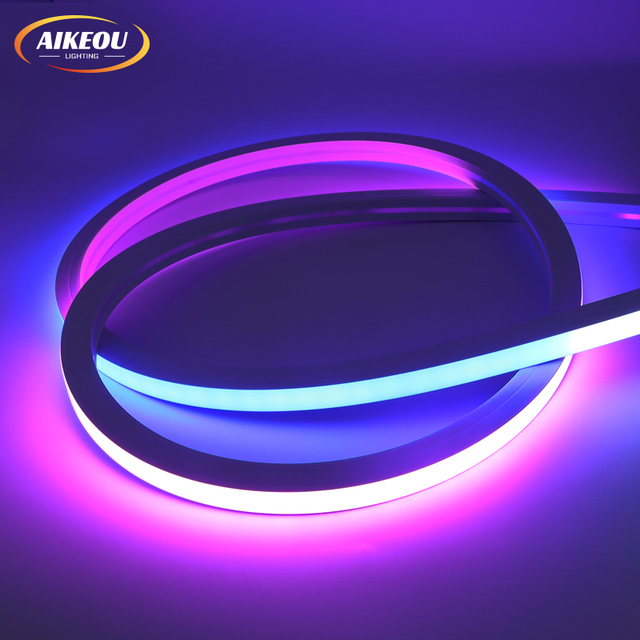 Modern Indoor/Outdoor Silicone Neon LED Light Strip 14x14mm IP65 Waterproof Customized Color Touch APP Control 3-Year Warranty