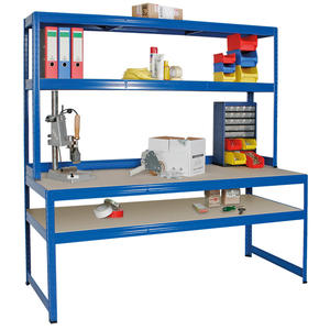 [B-Ware] - Arbeits- Und Packtisch Mit Regalaufsatz Und Regalboden, Gesamtmaasse BxTxH 1800x600 0/300x1800mm - Product Image 1