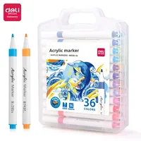 Deli HM108 Ensemble de marqueurs acryliques pour stylo de couleur spéciale pour étudiant avec matière plastique pour peinture acrylique