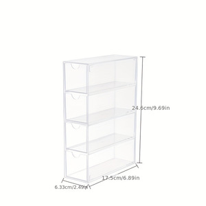 Acrylic Makeup Organizer <b>Drawer</b> <b>Storage</b> Box With Compartments Transparent 24.6x17.5x6.5cm For Desk Jewelry Cosmetic <b>Storage</b> - Product Image 5