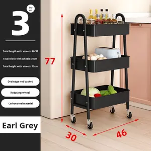Carro de almacenamiento de cocina de utilidad duradero al por mayor para vajilla y especias aplicable para uso en el baño - Product Image 3