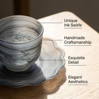Ensemble de tasses à thé et soucoupes en verre classiques, élégant service à café pour la maison, le restaurant, l'hôtel, la pause thé, vaisselle de table en gros